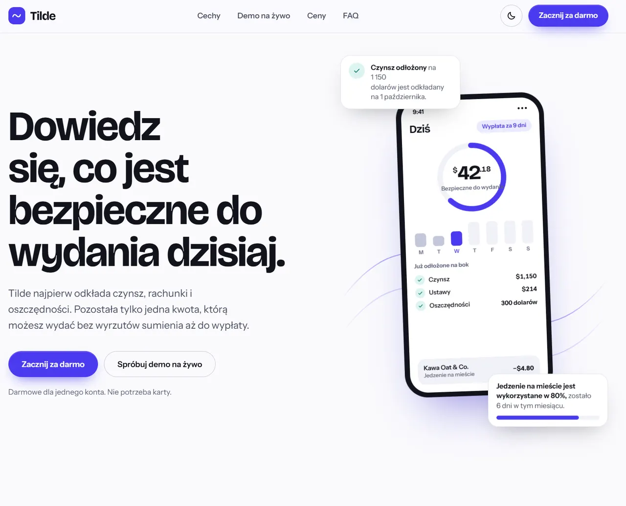 Podgląd strony internetowej Tildewallet
